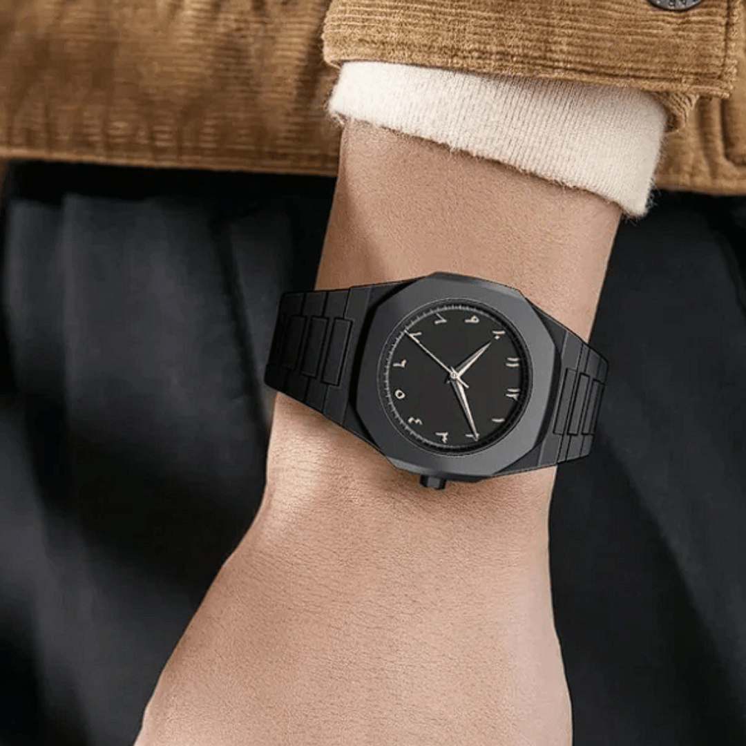 𝐎𝐫𝐢𝐠𝐢𝐧𝐚𝐥 𝐀𝐔𝐑𝐀™ 𝐀𝐫𝐚𝐛𝐢𝐜 𝐄𝐝𝐢𝐭𝐢𝐨𝐧 – Arabic Style Quartz Men's Black Watch - Water Resistance💦