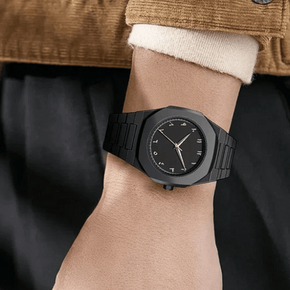 𝐎𝐫𝐢𝐠𝐢𝐧𝐚𝐥 𝐀𝐔𝐑𝐀™ 𝐀𝐫𝐚𝐛𝐢𝐜 𝐄𝐝𝐢𝐭𝐢𝐨𝐧 – Arabic Style Quartz Men's Black Watch - Water Resistance💦