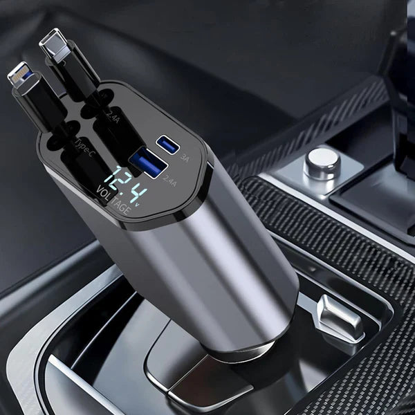 🎁Last Day Promotion Save 65%, 4-in-1 Retractable Car Charger For Android and iPhone 📱