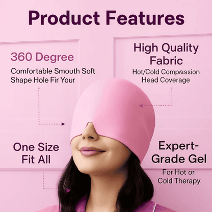 Headache Relief Hat – Wearable Migraine Ice Cap for Natural Pain Relief