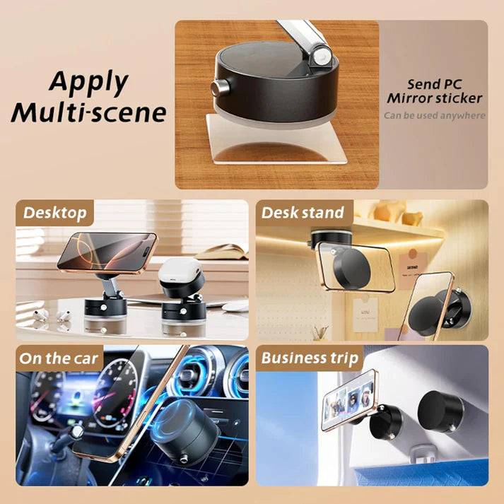 𝐅𝐥𝐞𝐱𝐋𝐨𝐜𝐤™ 360° Adjustable Vacuum Magnetic Phone Holder – Pocket-Sized, Foldable & Universal