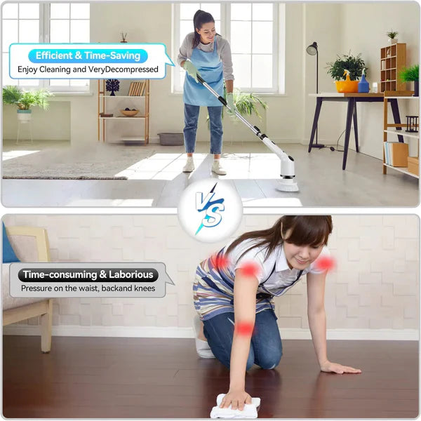 𝐂𝐥𝐞𝐚𝐧𝐌𝐚𝐱™ - فرشاة التنظيف اللاسلكية مع ٩ رؤوس متعددة الاستخدام