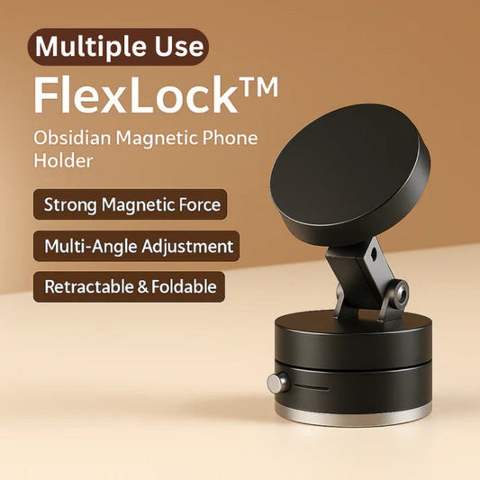 𝐅𝐥𝐞𝐱𝐋𝐨𝐜𝐤™ 360° Adjustable Vacuum Magnetic Phone Holder – Pocket-Sized, Foldable & Universal