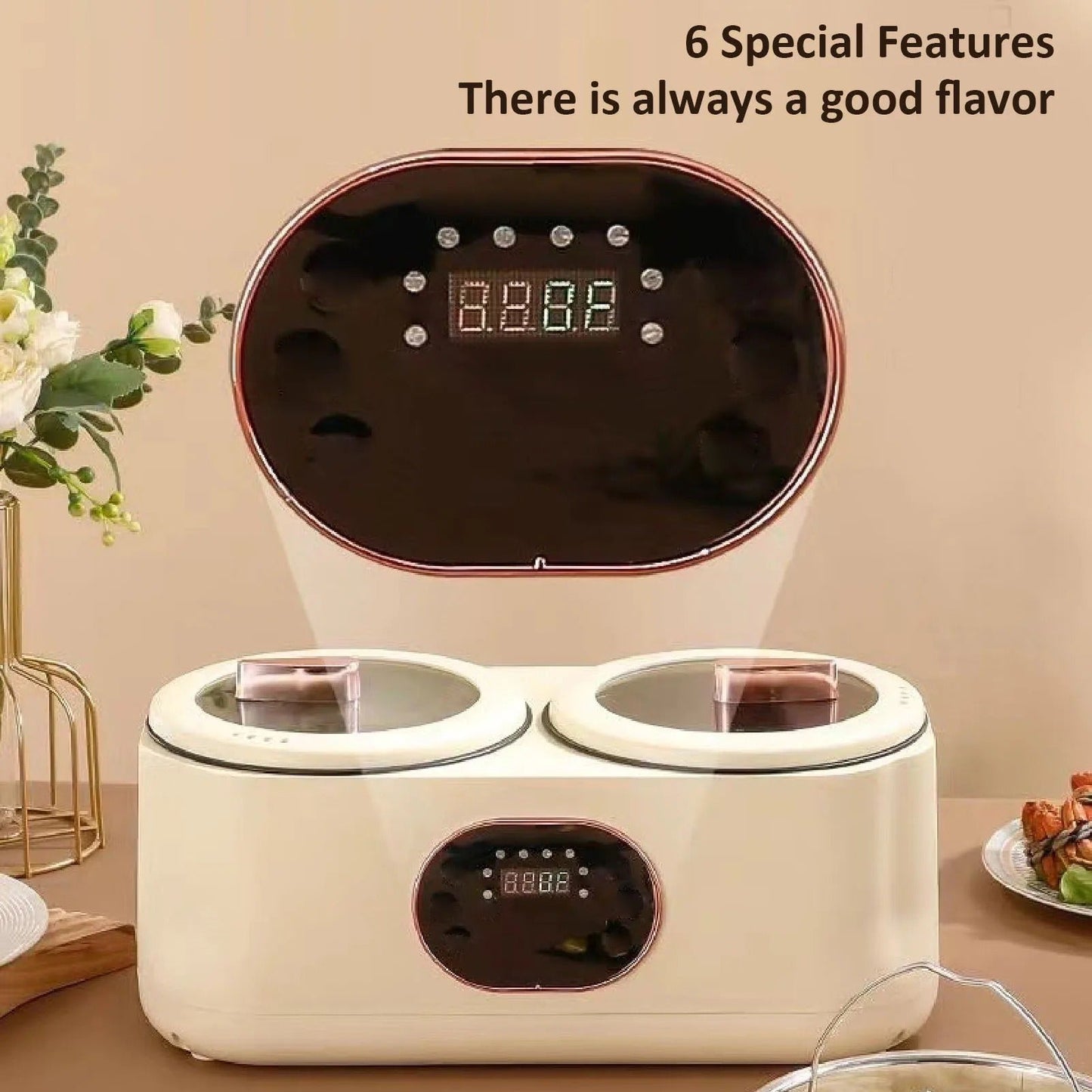𝐄𝐚𝐬𝐲𝐂𝐨𝐨𝐤™ Portable Multi-Function Double-Pot Steam Cooker - طباخ بخار مزدوج القدر